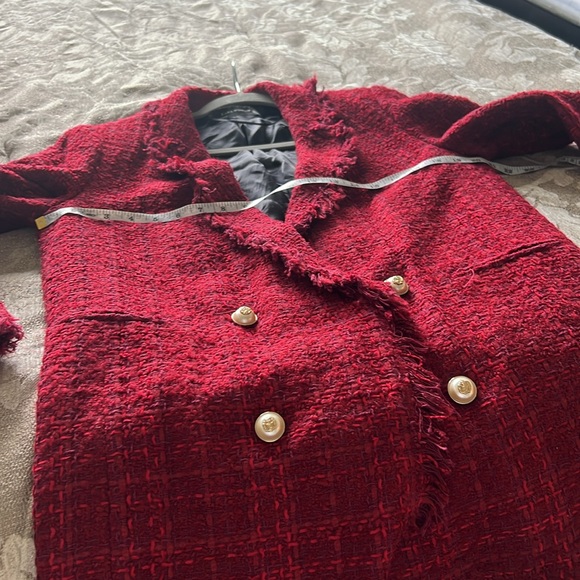 Zara Bloggers Favorite! Red Tweed Women's Jacket - Picture 6 of 9